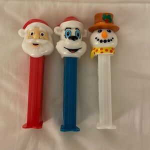Three Christmas Holiday PEZ dispensers